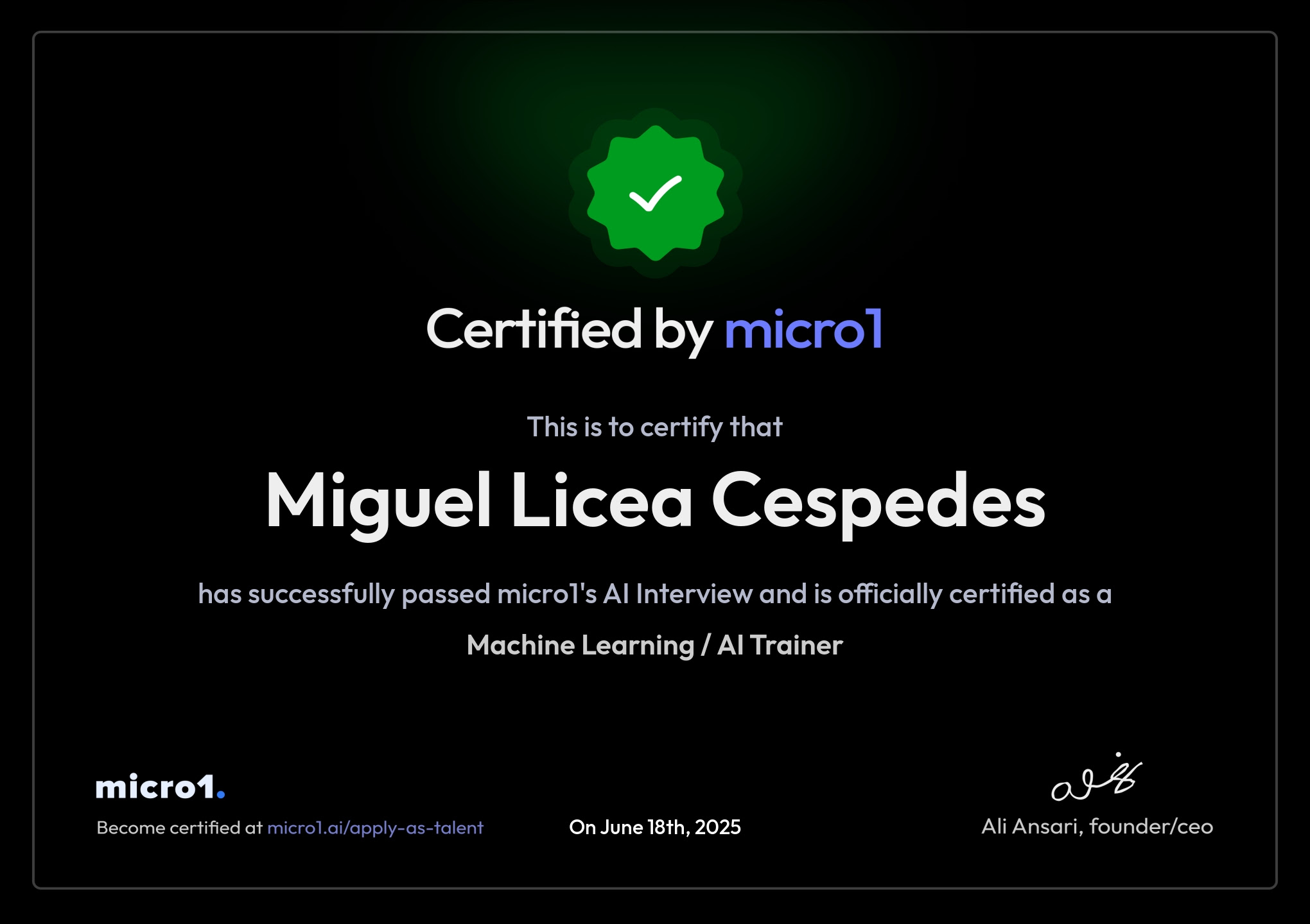 Machine Learning/AI Trainer
